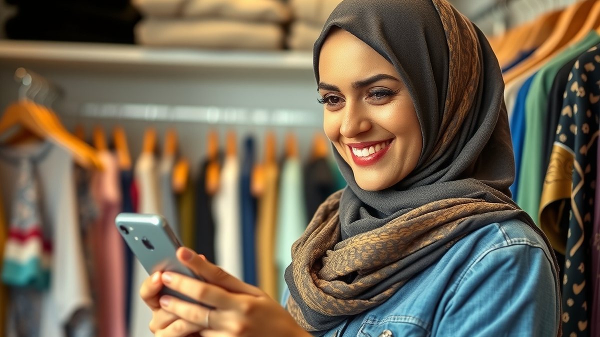 صاحبة مشروع صغير تنشر منتجاتها على هاتفها