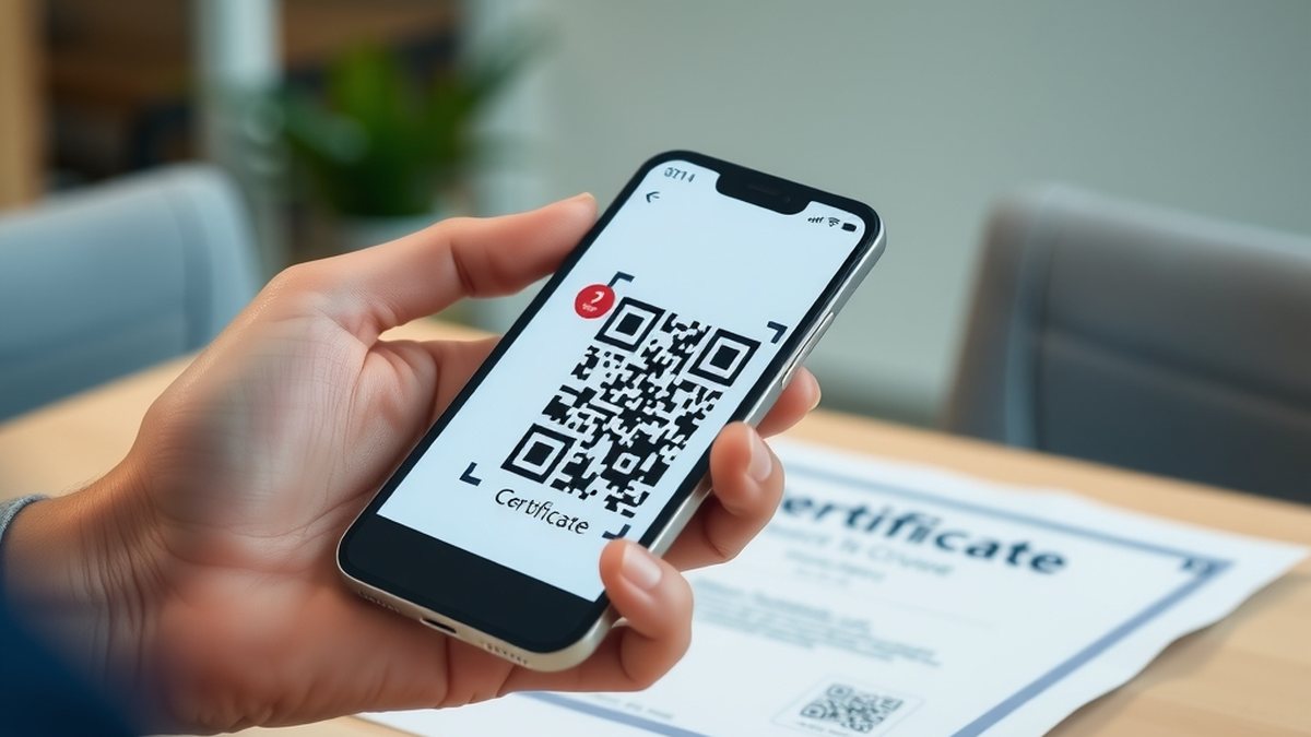 التحقّق من شهادة تكوين بمسح رمز QR بالهاتف