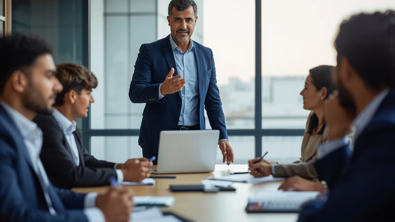 Un formateur anime une formation pour les employés d'une entreprise